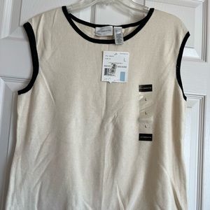Liz Claiborne new unworn preowned sleeveless cotton rayon shell in size large.